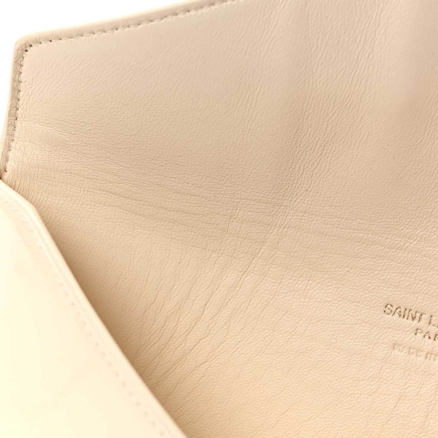 Patent Paloma Envelope Clutch Off White