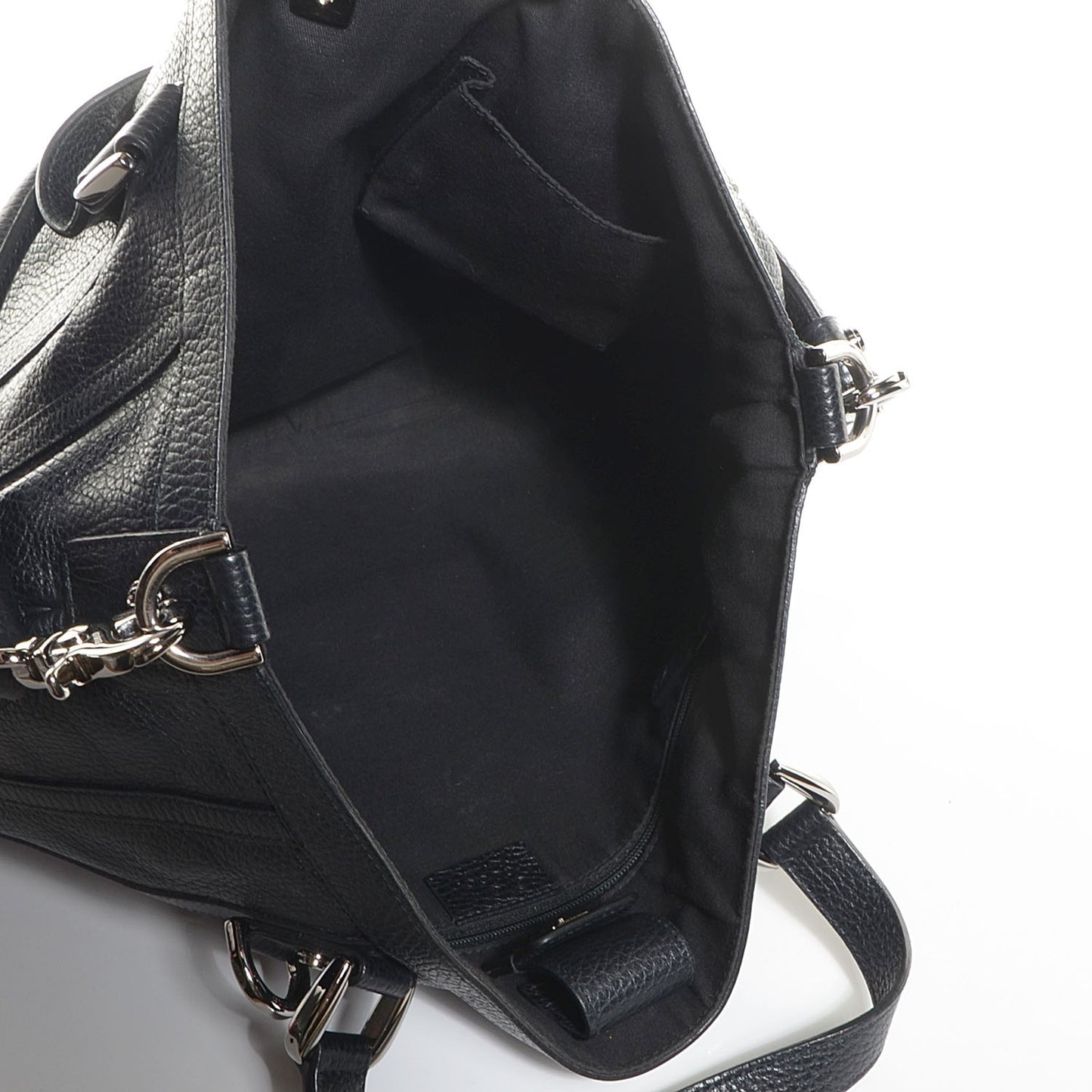 Leather Medium Convertible Abbey Tote Black