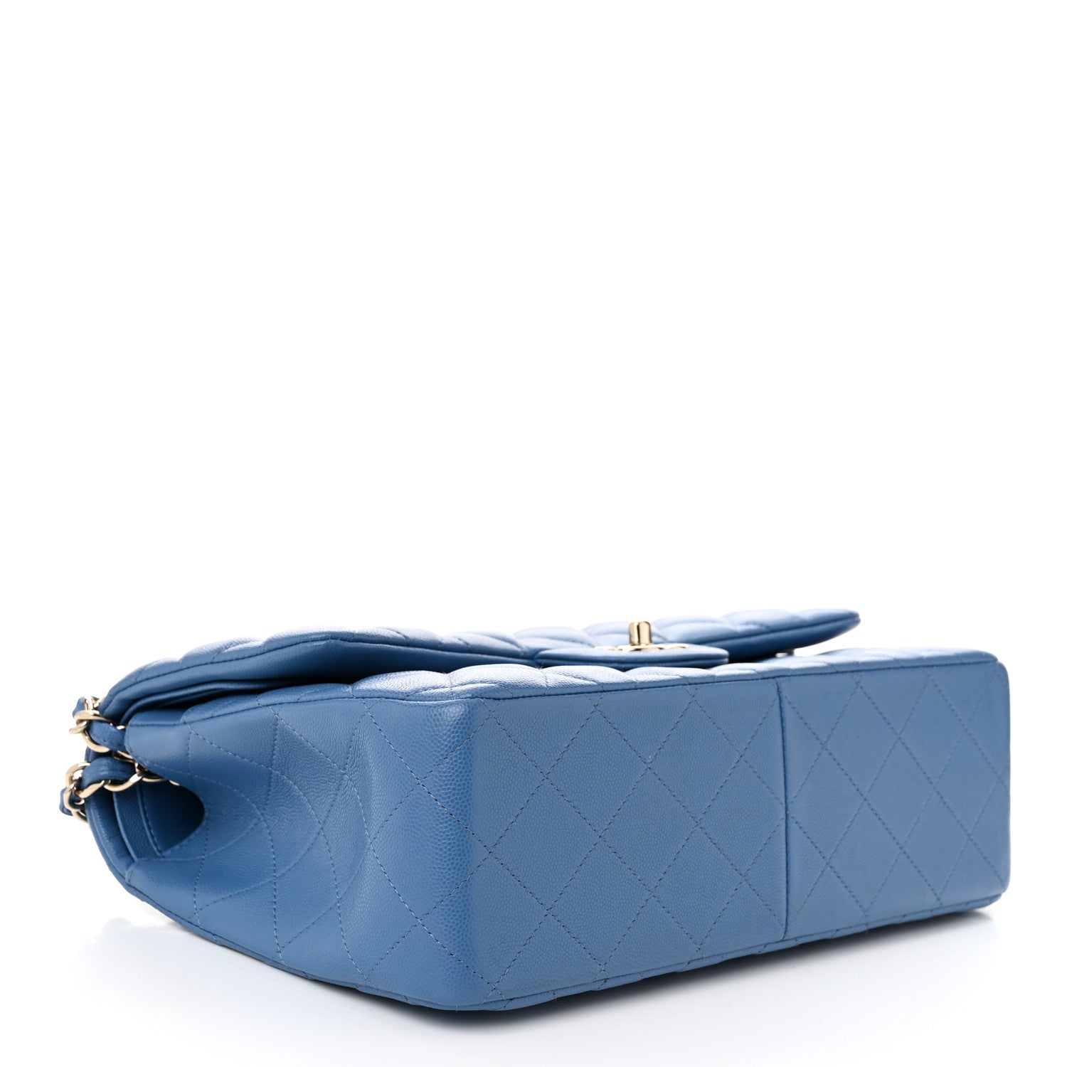 Chanel Caviar Quilted Jumbo Double Flap Blue 4 of 10