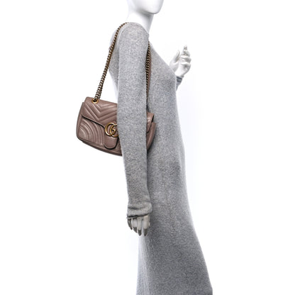 Gucci Calfskin Matelasse Small GG Marmont Shoulder Bag Porcelain Rose 2 of 10