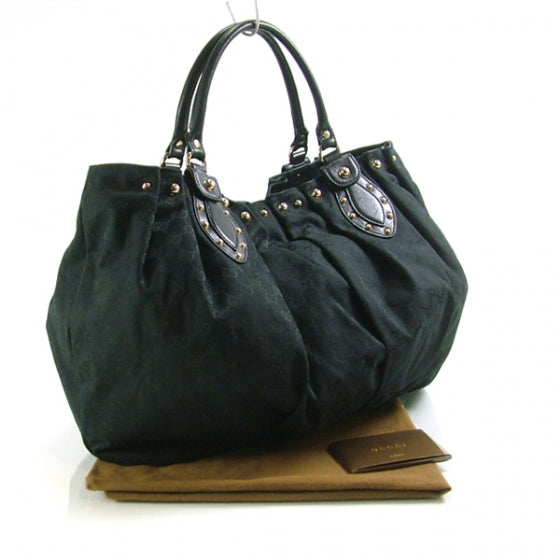 Monogram GG Large Studded Tote Black