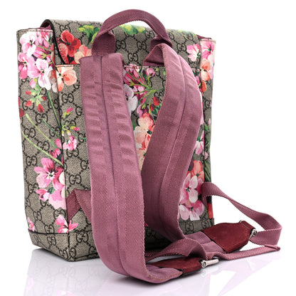 Gucci GG Supreme Monogram Blooms Small Single Buckle Backpack Beige Multicolor Dry Rose 3 of 10