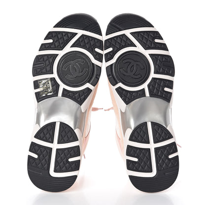 Chanel Suede Nylon Lambskin CC Sneakers 40 Pink White Black 4 of 7