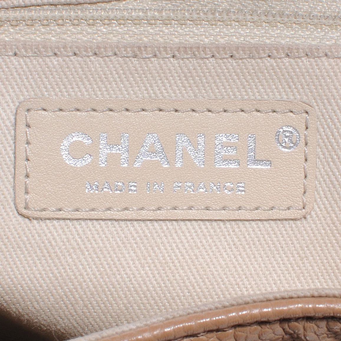 Caviar Half Moon Large Flap Dark Beige