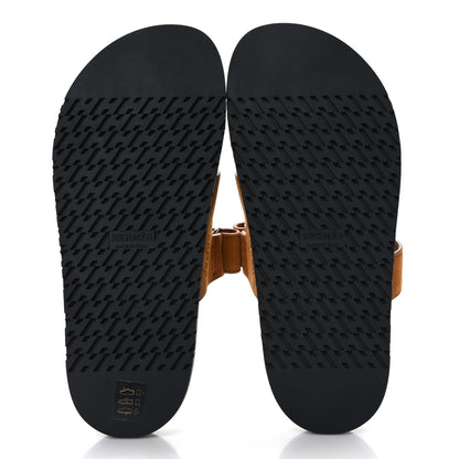 Hermes Suede Goatskin Womens Chypre Sandals 37 Naturel 5 of 9