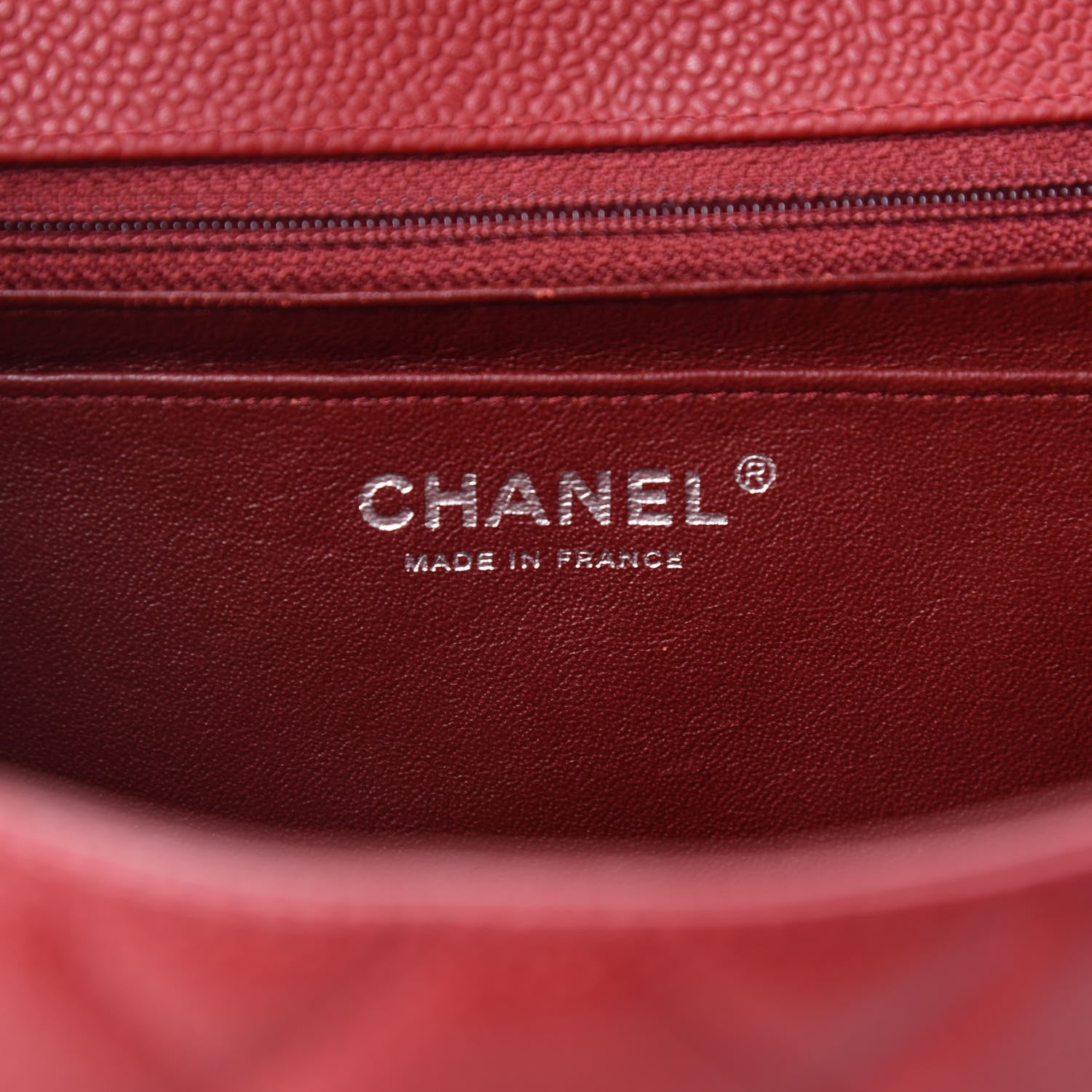Chanel Caviar Quilted Jumbo Single Flap Dark Red 11 of 13