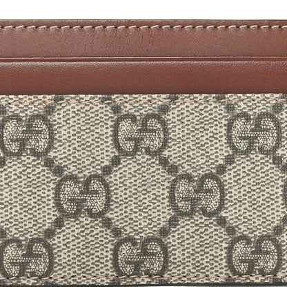 Gucci GG Supreme Monogram Calfskin Card Holder Beige Ebony Cuir 7 of 8