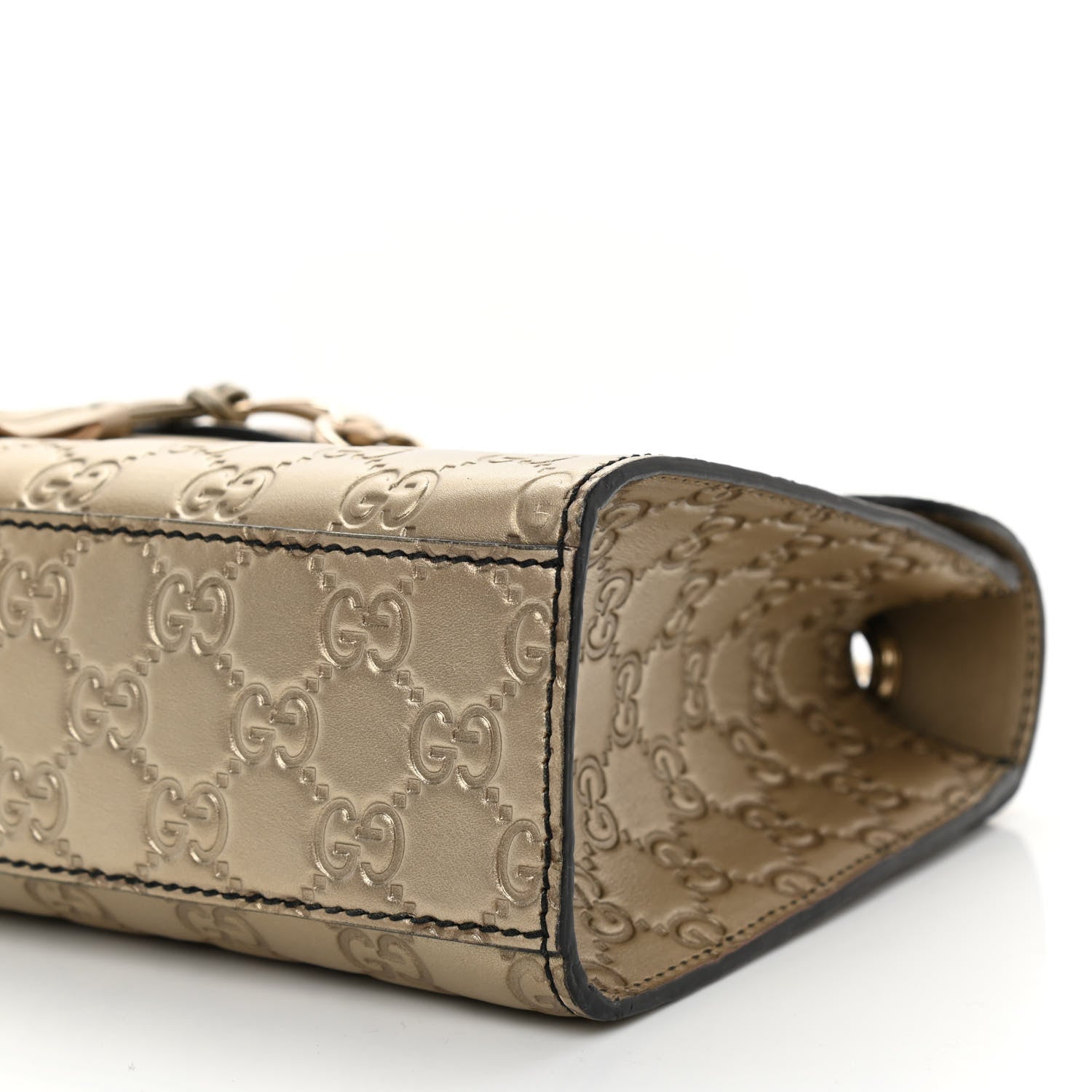Gucci Guccissima Medium Emily Chain Shoulder Bag Gold 8 of 10