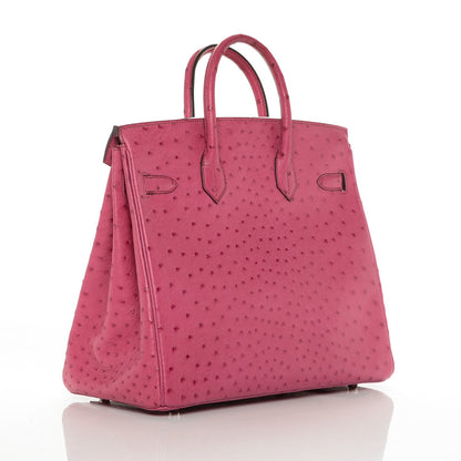 Hermes Ostrich HAC Birkin 32 Fuchsia 3 of 28