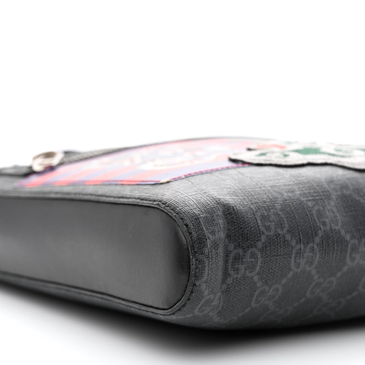 GG Supreme Monogram Night Courrier Flat Messenger Bag Black Multicolor