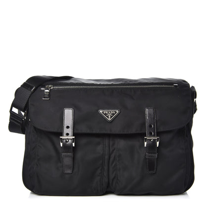 Prada Tessuto Nylon Messenger Bag Black 1 of 12
