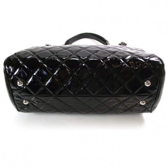 Chanel Patent Quilted Tote Black 4 of 12