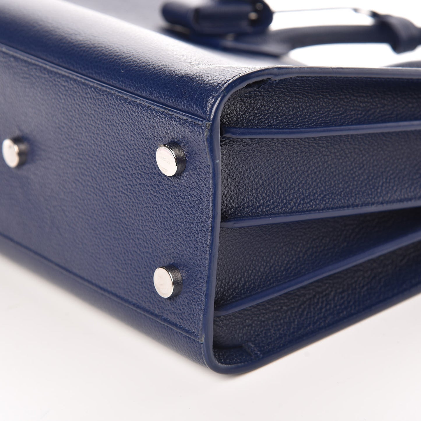 Grained Calfskin Baby Sac De Jour Marine