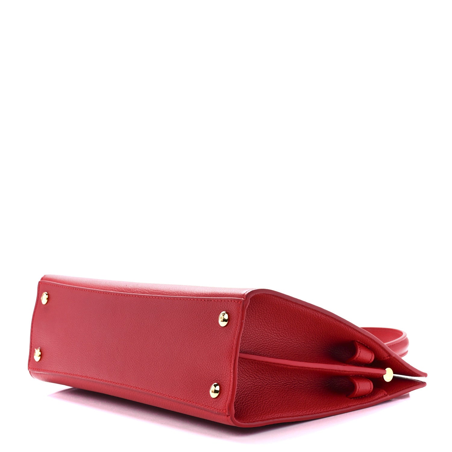 Burberry Grainy Calfskin Small Two Handle Title Bag Red 11 of 13