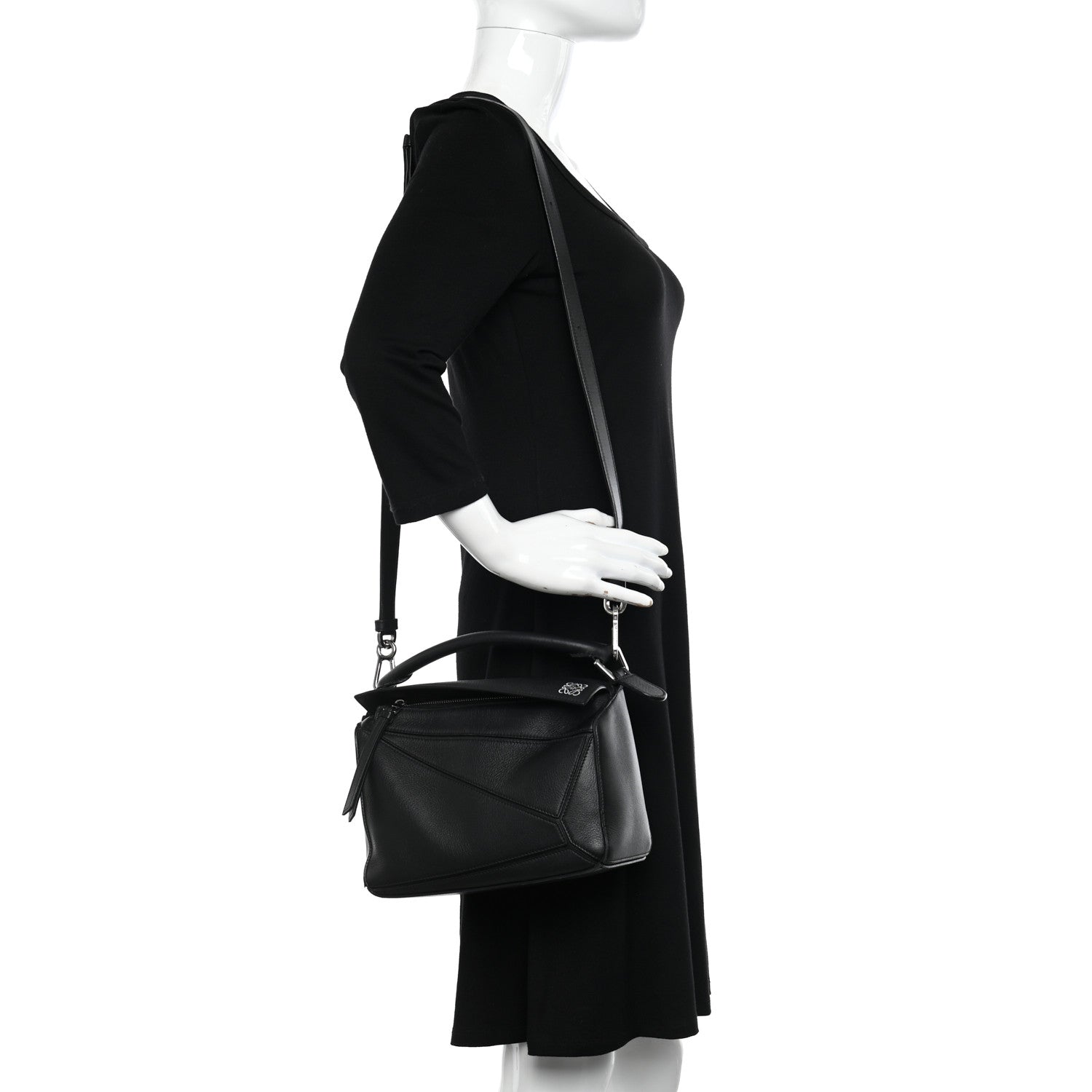 Loewe Calfskin Small Puzzle Bag Black 3 of 14
