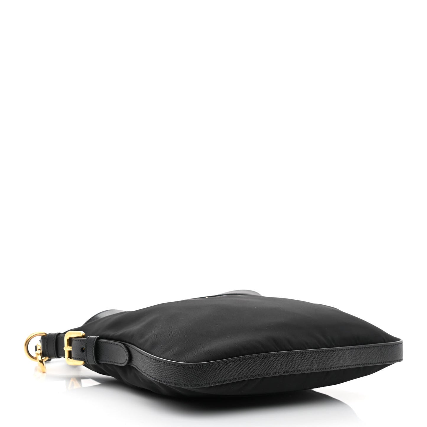 Tessuto Nylon Calfskin Hobo Black