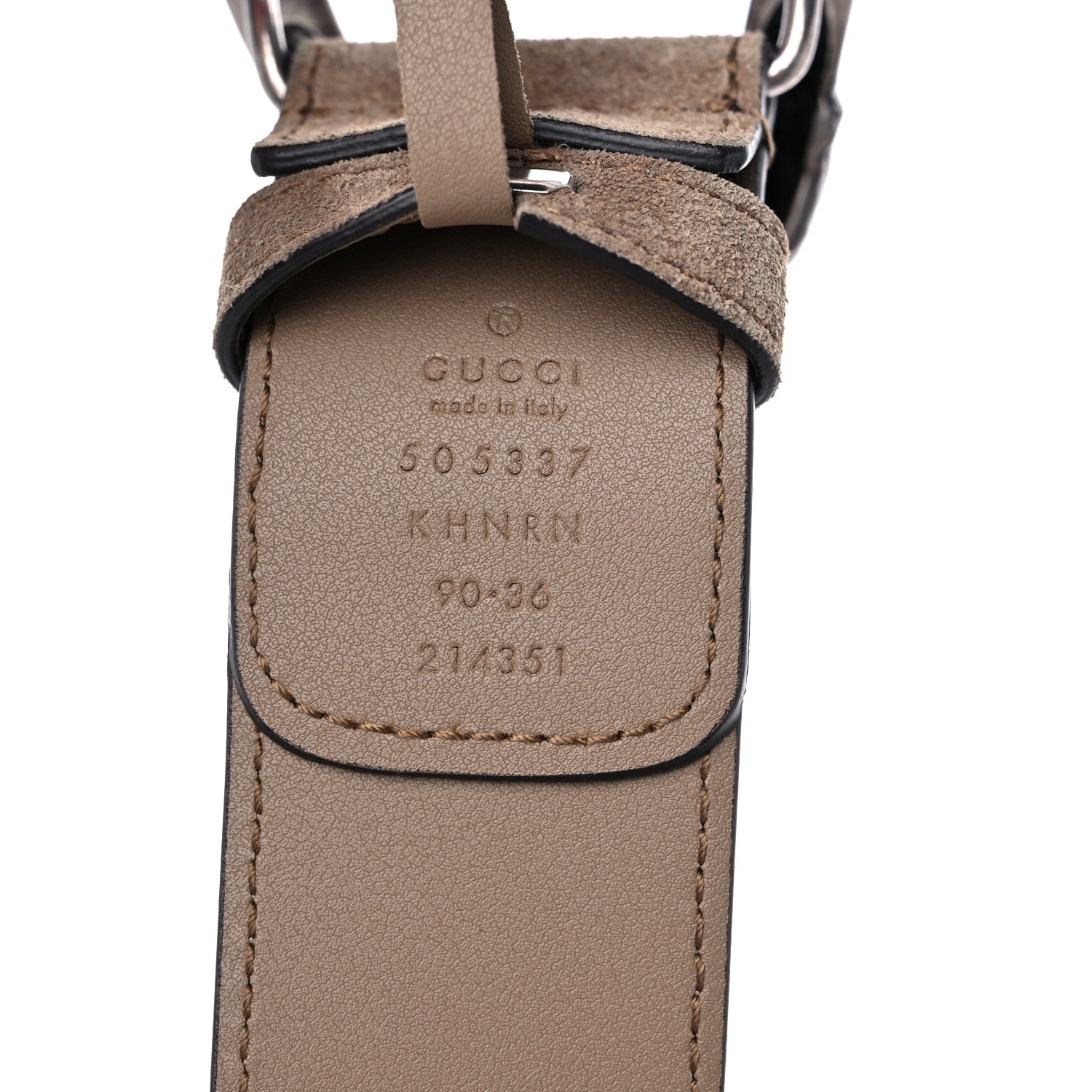 Gucci GG Supreme Monogram Suede Dionysus 40mm Belt 90 36 Beige Taupe 3 of 4