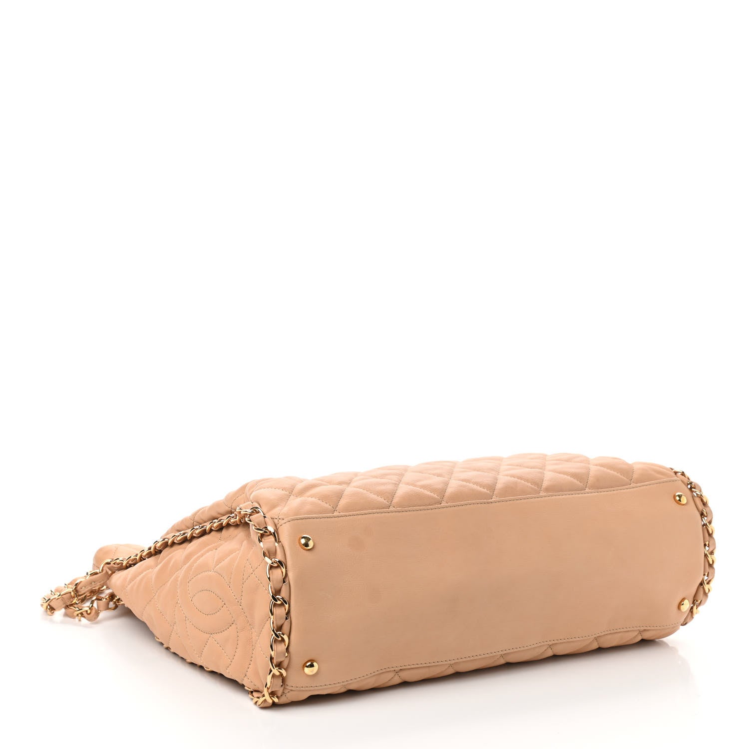 Chanel Calfskin Quilted Large Chain Me Hobo Beige 4 of 10