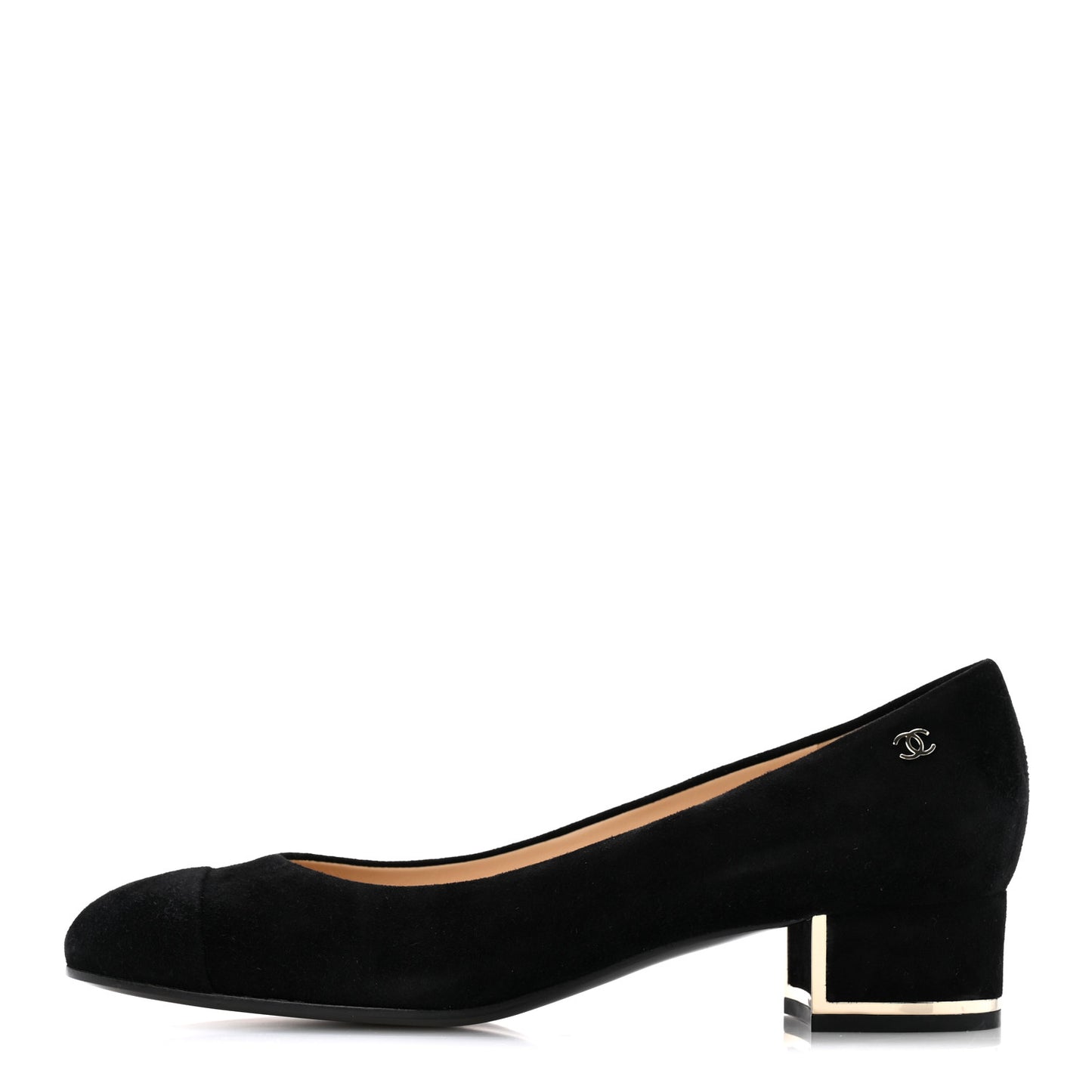 Suede CC Cap Toe Pumps 38 Black