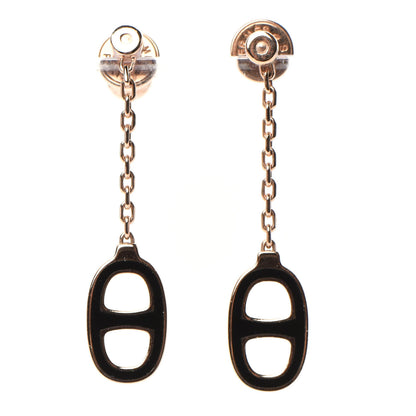 Hermes Rose Gold Lacquered Farandole Drop Earrings Black 1 of 5
