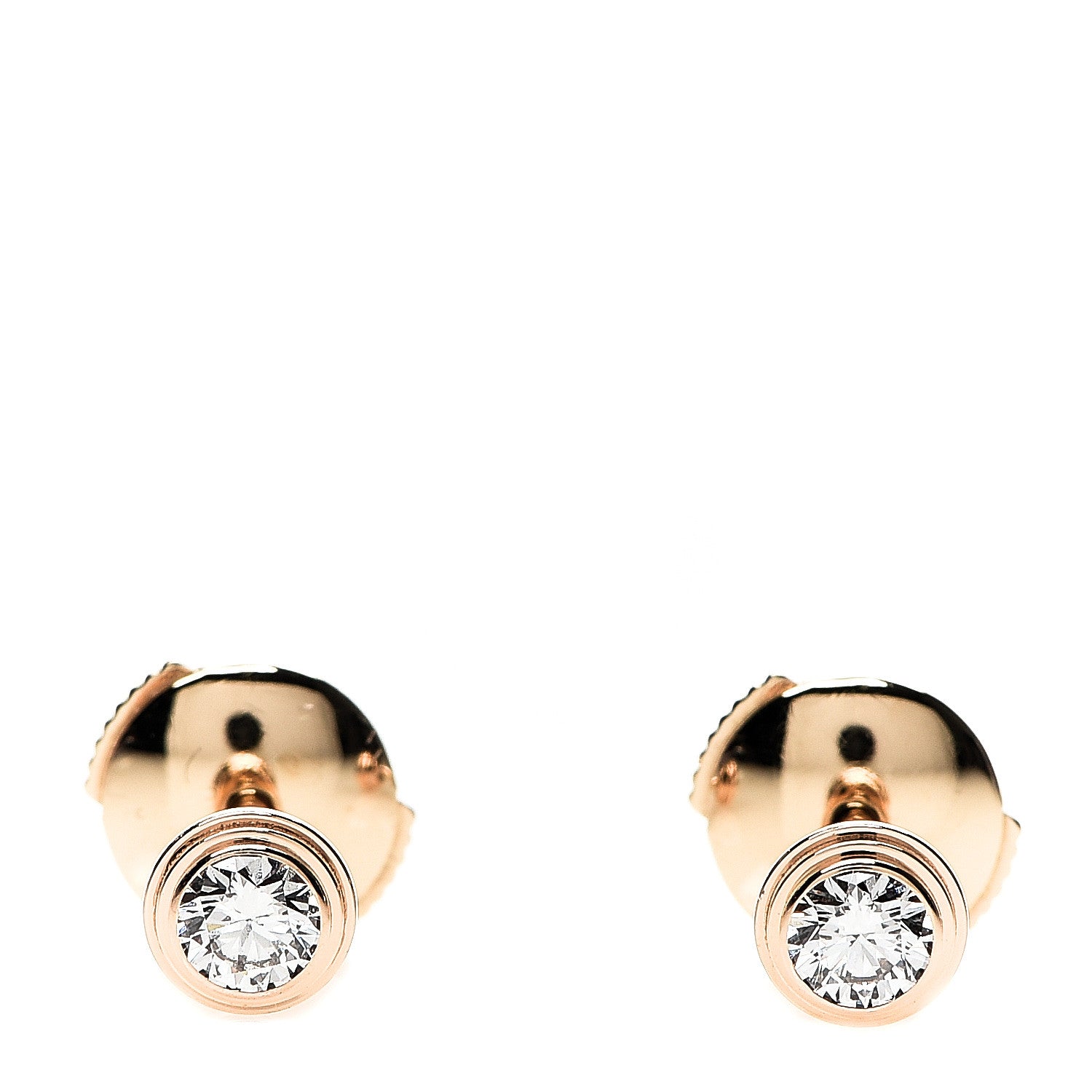 Cartier 18K Pink Gold Diamond MM D'Amour Earrings 1 of 6