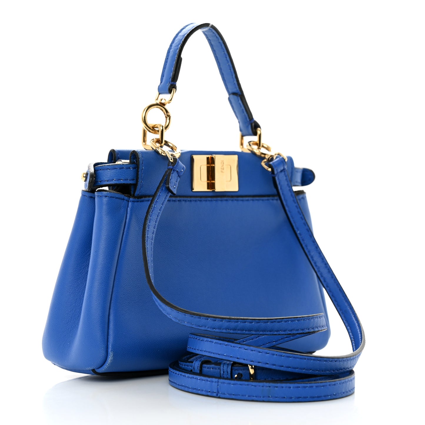 Shiny Nappa Micro Peekaboo Iconic Satchel Bluette