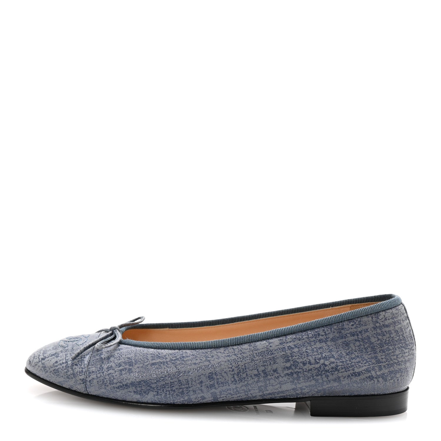 Chanel Iridescent Calfskin Cap Toe CC Ballerina Flats 40 Blue 1 of 9