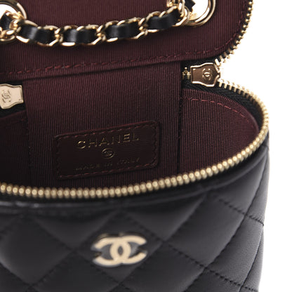 Chanel Lambskin Quilted Small Vertical Coco Beauty Vanity Case With Chain Black 8 of 10