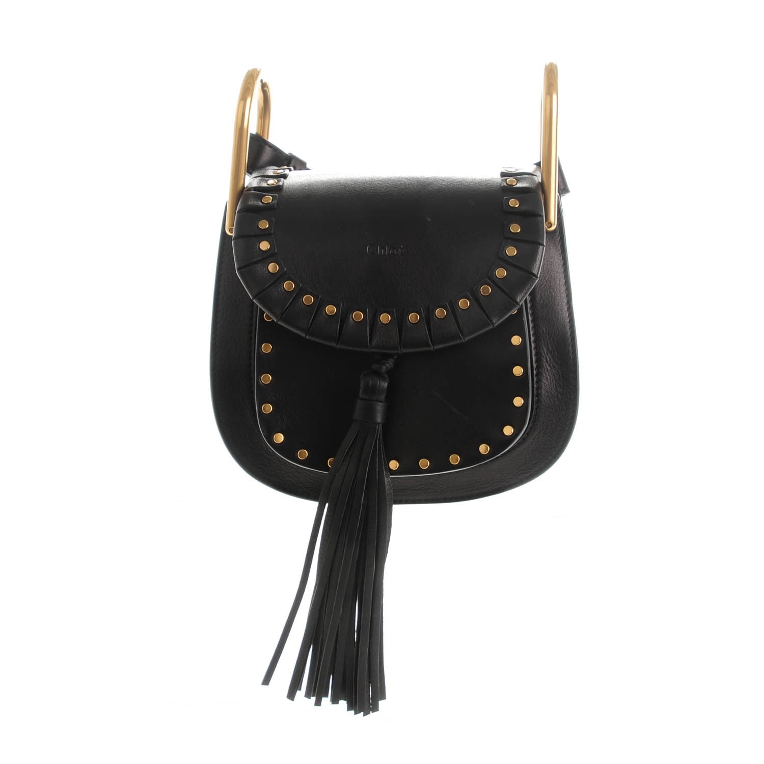 Chloe Calfskin Studded Mini Hudson Shoulder Bag Black 1 of 7