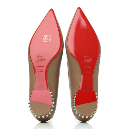 Christian Louboutin Nappa Spiked Hall Flats 40.5 Nude 4 of 4
