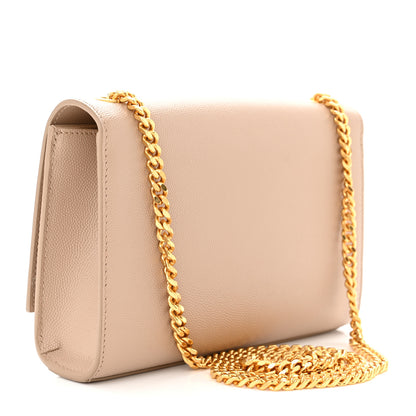 Saint Laurent Grain De Poudre Small Monogram Kate Satchel Dark Beige 3 of 11