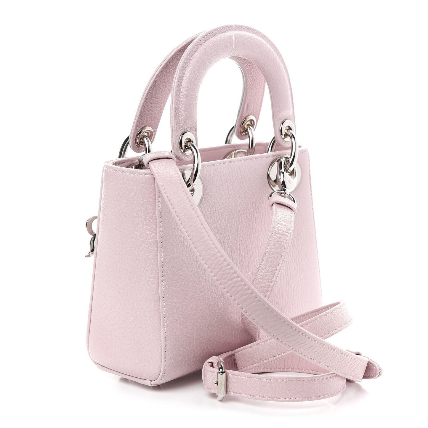Deerskin Floral Printed Mini Lady Dior Pink