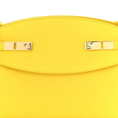 Salvatore Ferragamo Calfskin Large Hug Pouch Yellow 8 of 12