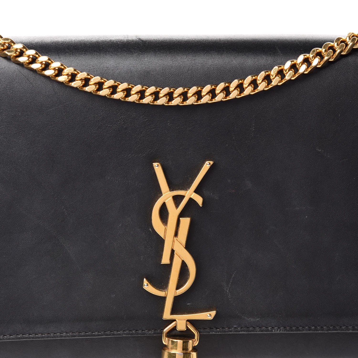 Saint Laurent Smooth Calfskin Medium Classic Monogram Kate Tassel Satchel Black 11 of 11