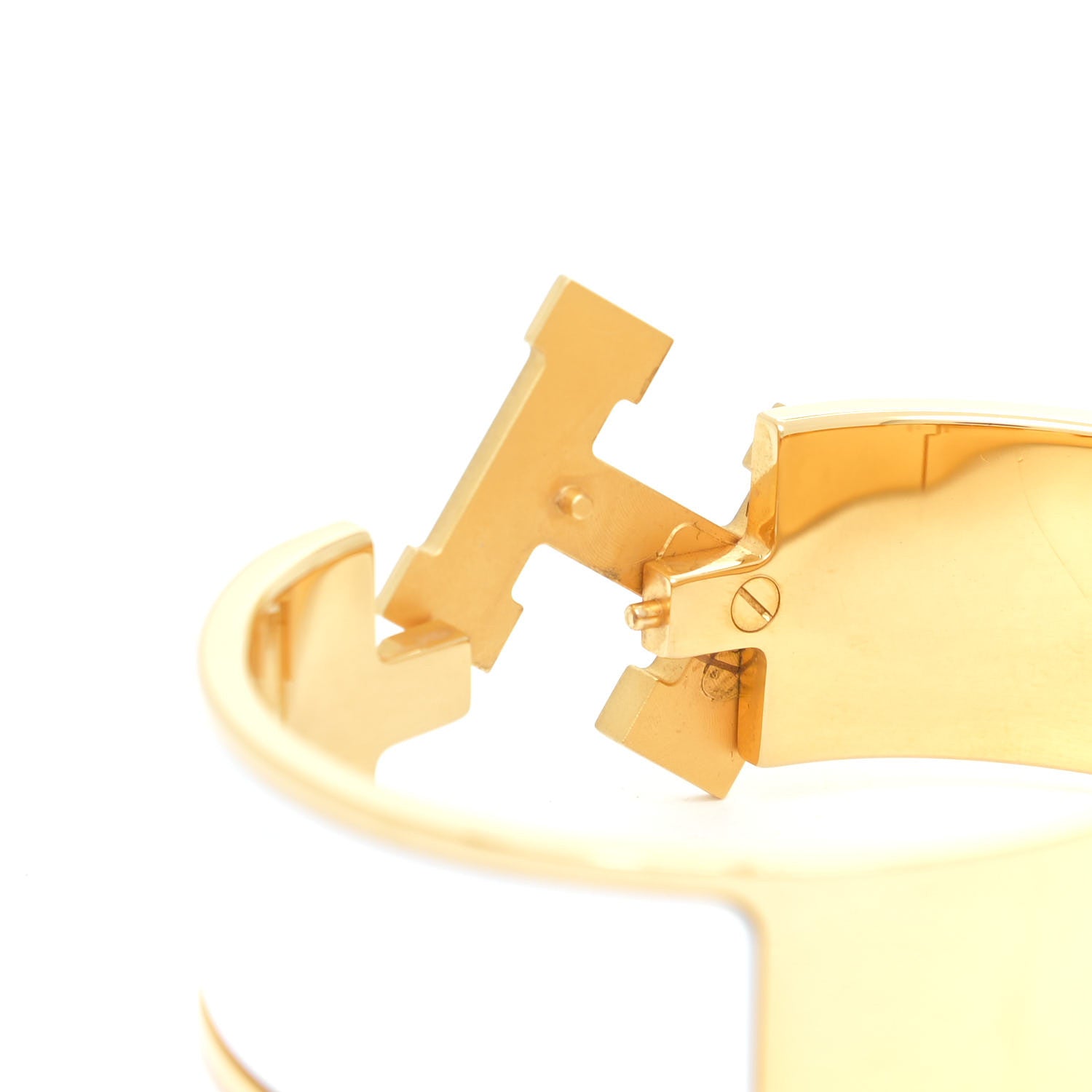 Hermes Enamel Wide Clic Clac H Bracelet PM White 5 of 5