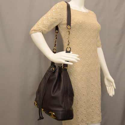 Chanel Caviar CC Drawstring Shoulder Bag Black 2 of 7