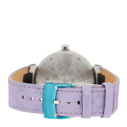 Louis Vuitton Stainless Steel Monogram 41mm Tambour Quartz Watch Lilac 3 of 4