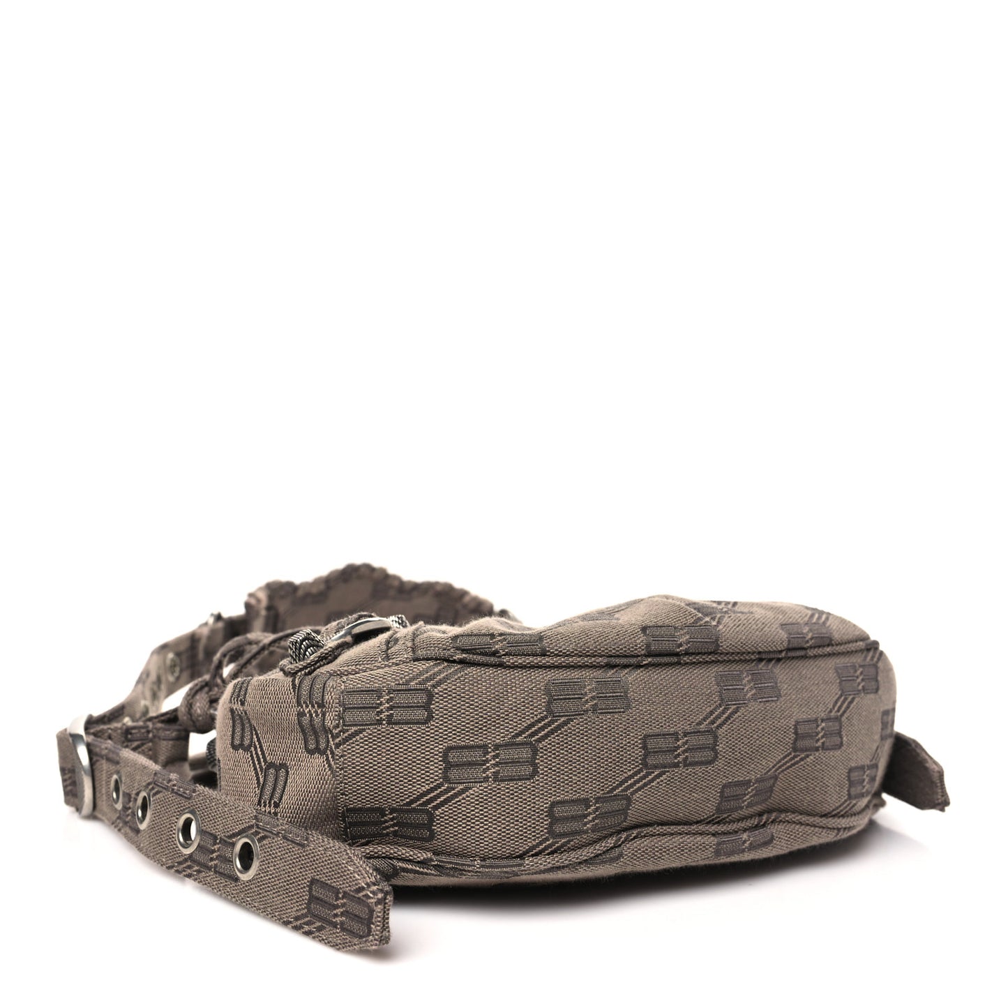 Jacquard Canvas BB Monogram Le Cagole Shoulder Bag XS Beige Brown