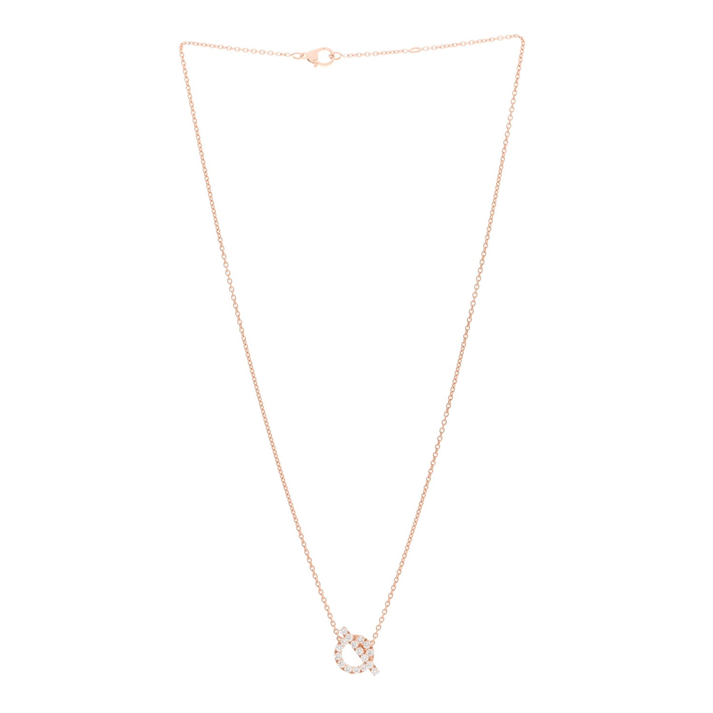 18K Rose Gold Diamond Finesse Pendant Necklace