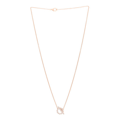 Hermes 18K Rose Gold Diamond Finesse Pendant Necklace 3 of 5
