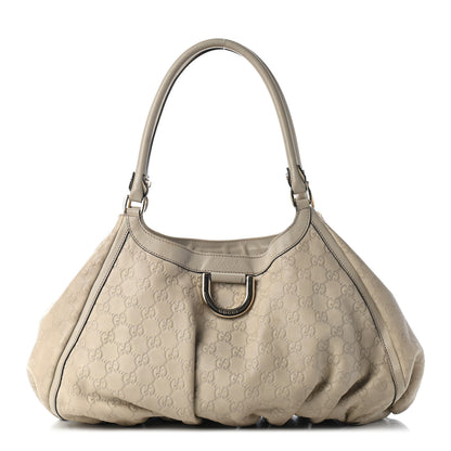Gucci Guccissima Large D Gold Ring Shoulder Bag Off White 1 of 7