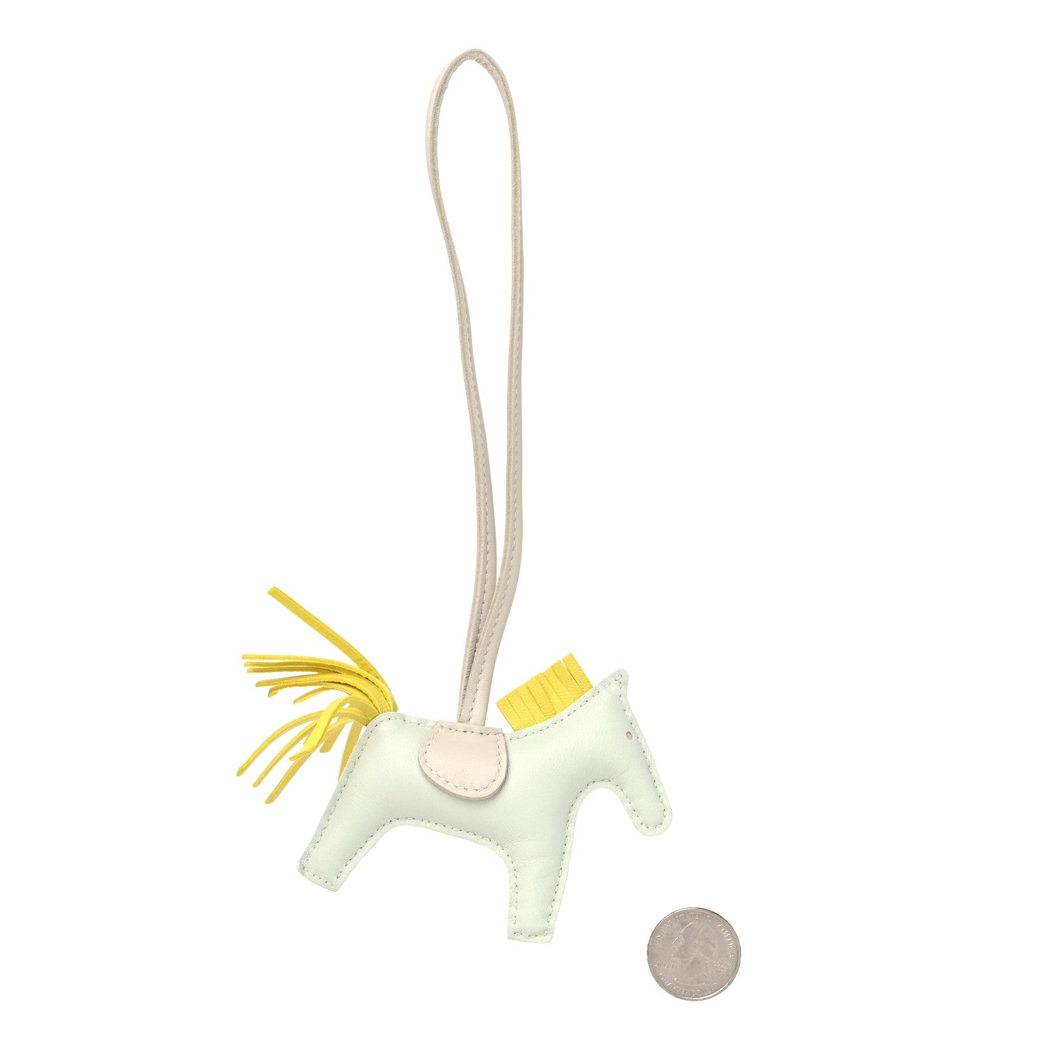 Hermes Milo Lambskin Grigri Rodeo Horse Bag Charm PM Vert Fizz Lime Craie 2 of 4