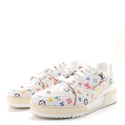 Louis Vuitton LV X TM Calfskin Monogram Multicolor Womens LV Trainer Sneakers 37.5 White 4 of 10