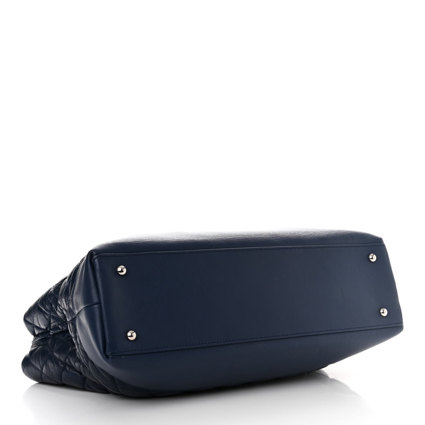 Aged Calfskin Quilted Be CC Tote Blue