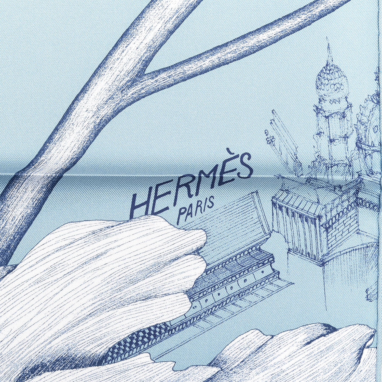 Hermes Silk A l'Ombre des Pivoines Scarf 90 2 of 2