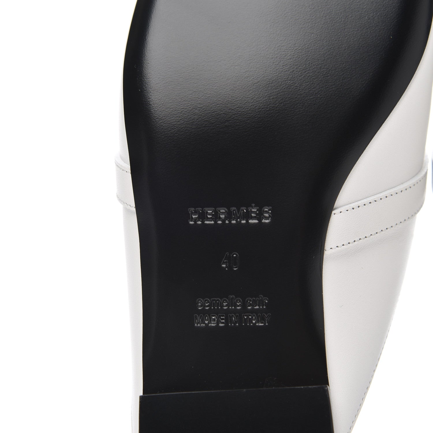Hermes Calfskin Oz Mules 40 White 7 of 9
