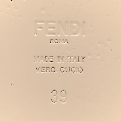 Fendi Laminated Goatskin Baguette Crystal Embroidered Signature Flat Slide Sandals 39 Silver 6 of 11