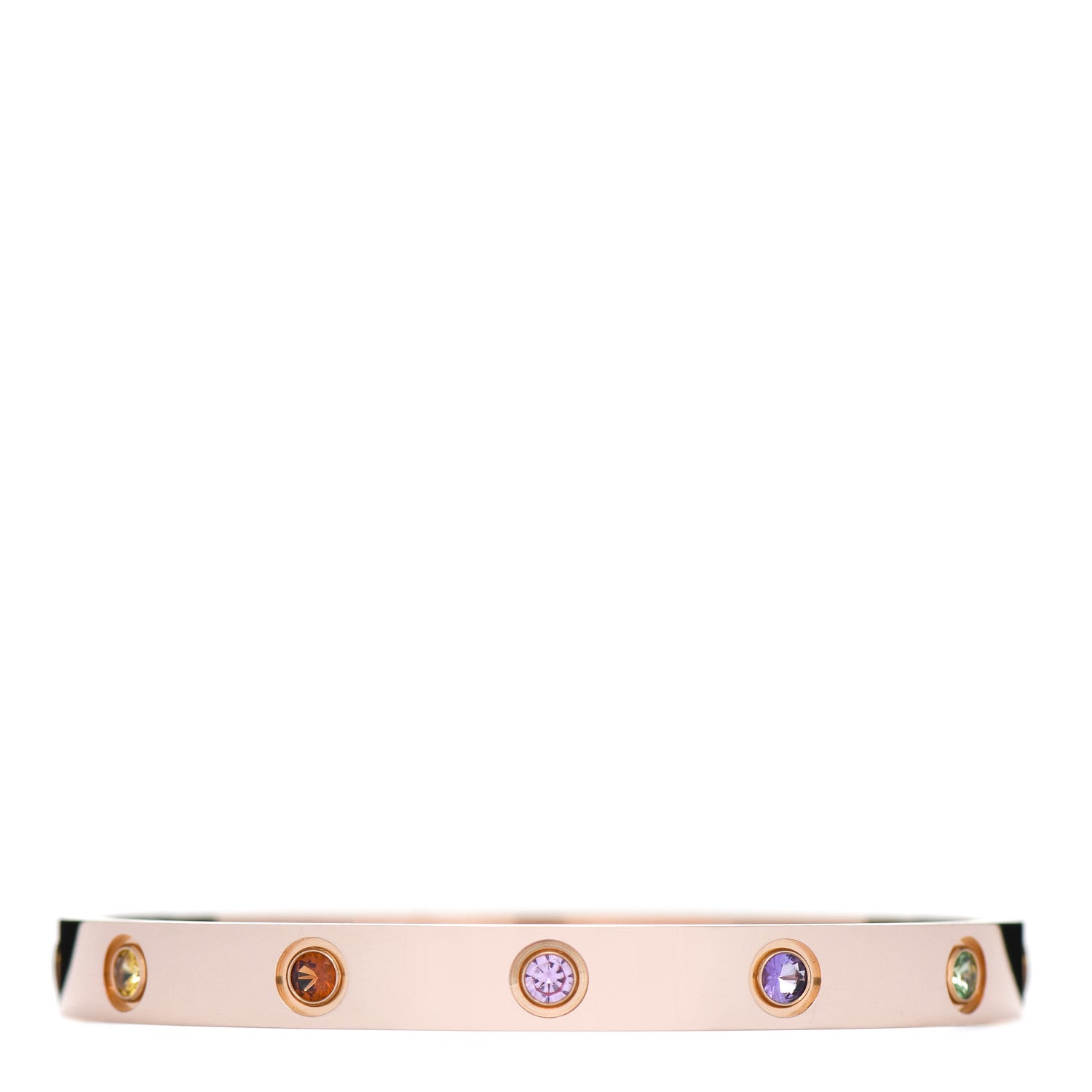 Cartier 18K Pink Gold Sapphire Garnet Amethyst LOVE Bracelet 16 2 of 5