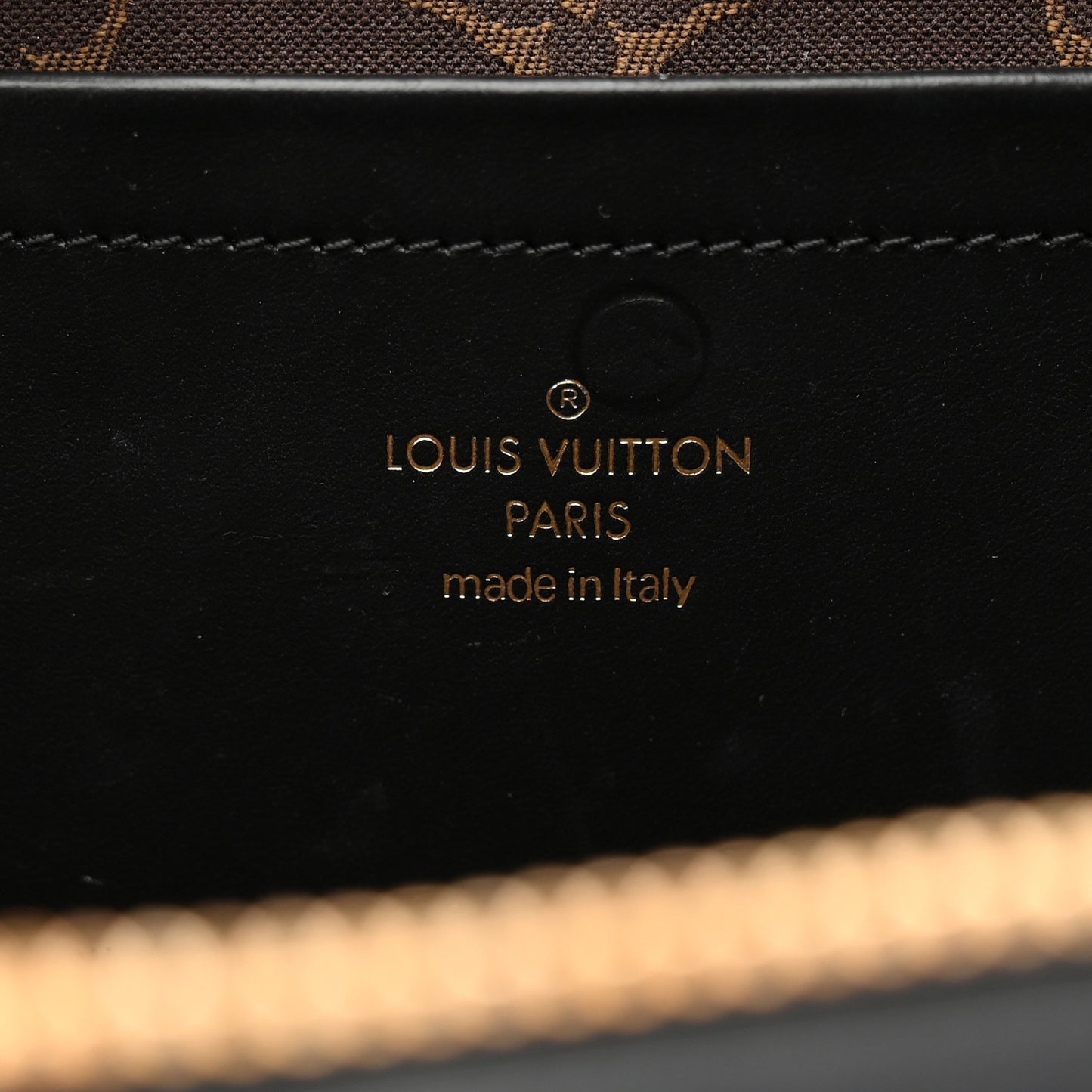Calfskin Monogram Embossed Utility Bag Black