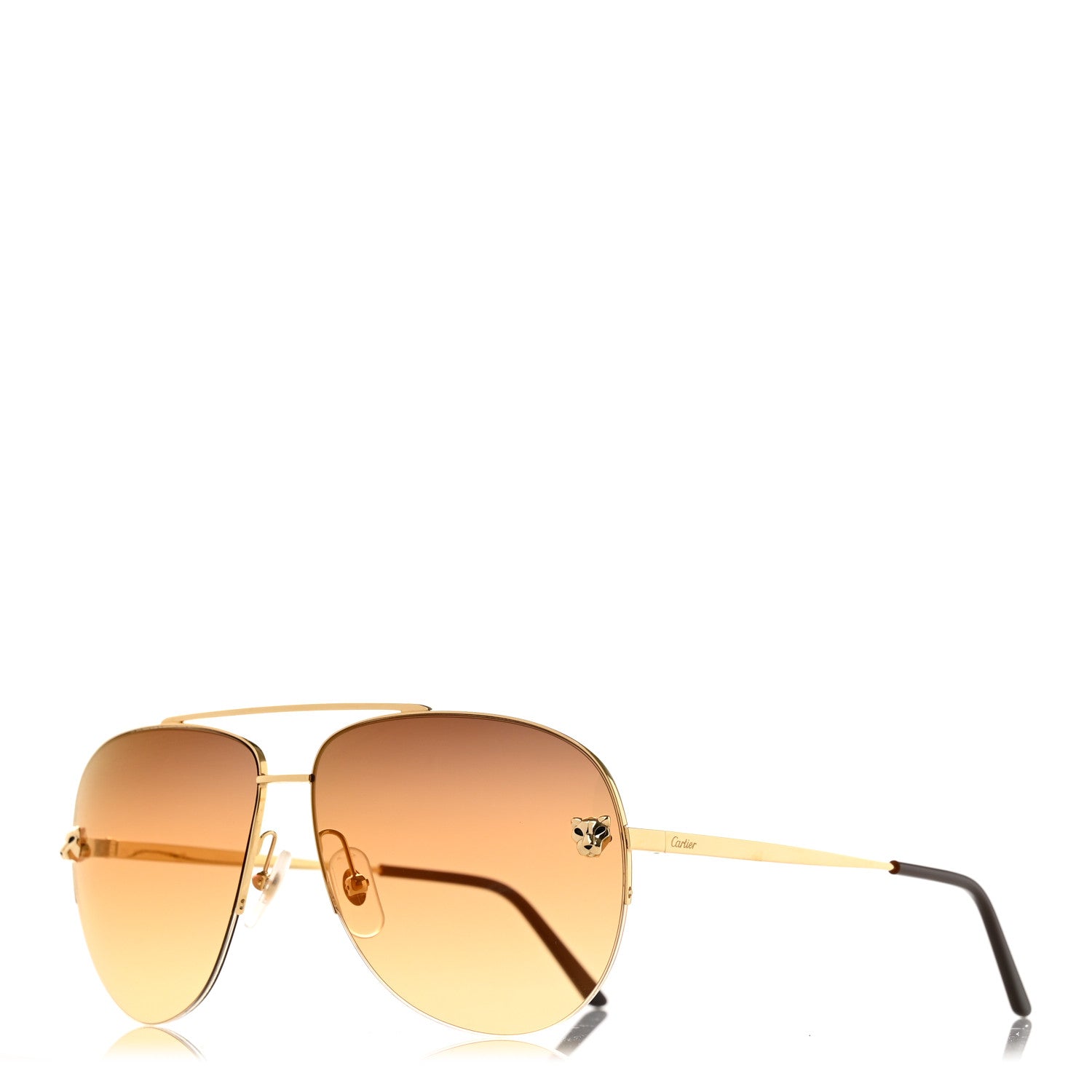 Cartier Panthere De Cartier Aviator 140 Sunglasses Gold 1 of 8